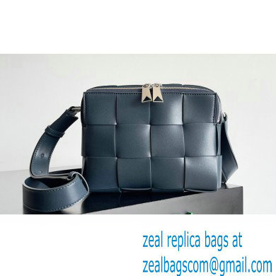 Bottega Veneta Cassette Small Intreccio leather Camera Bag Dark Blue