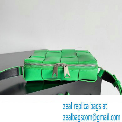 Bottega Veneta Cassette Small Intreccio leather Camera Bag Green