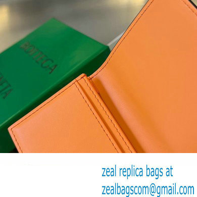 Bottega Veneta Intrecciato leather Business Card Case 605720 Black/Orange