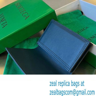 Bottega Veneta Intrecciato leather Business Card Case 605720 Dark Blue - Click Image to Close