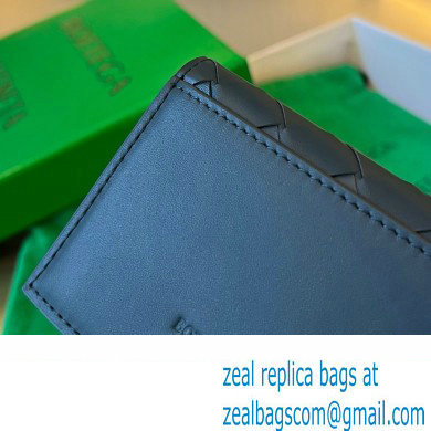 Bottega Veneta Intrecciato leather Business Card Case 605720 Dark Blue - Click Image to Close