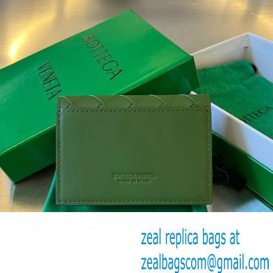 Bottega Veneta Intrecciato leather Business Card Case 605720 Dark Green