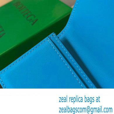 Bottega Veneta Intrecciato leather Business Card Case 605720 Gray/Blue - Click Image to Close