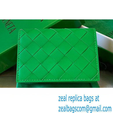 Bottega Veneta Intrecciato leather Business Card Case 605720 Green - Click Image to Close