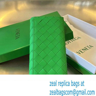 Bottega Veneta Intrecciato leather Long Wallet 676593 Bamboo Green