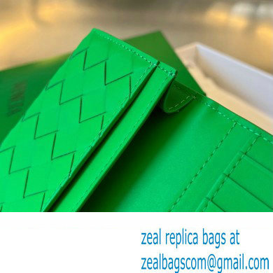 Bottega Veneta Intrecciato leather Long Wallet 676593 Bamboo Green - Click Image to Close