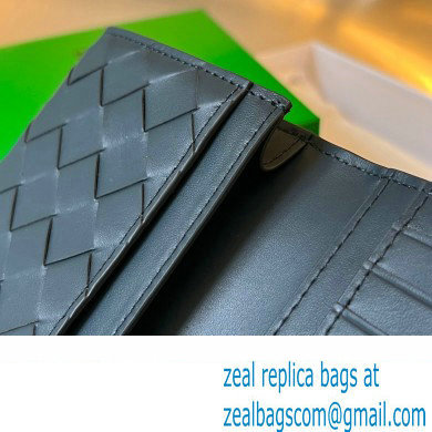 Bottega Veneta Intrecciato leather Long Wallet 676593 Dark Blue - Click Image to Close