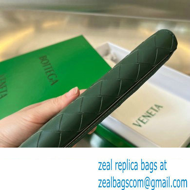 Bottega Veneta Intrecciato leather Long Wallet 676593 Dark Green