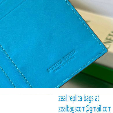 Bottega Veneta Intrecciato leather Long Wallet 676593 Gray/Blue - Click Image to Close