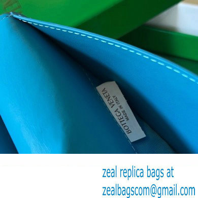 Bottega Veneta Intrecciato leather Long Wallet 676593 Gray/Blue - Click Image to Close