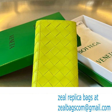 Bottega Veneta Intrecciato leather Long Wallet 676593 Kiwi Green - Click Image to Close