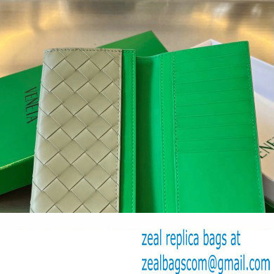 Bottega Veneta Intrecciato leather Long Wallet 676593 Light Green - Click Image to Close