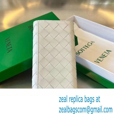 Bottega Veneta Intrecciato leather Long Wallet 676593 White/Green