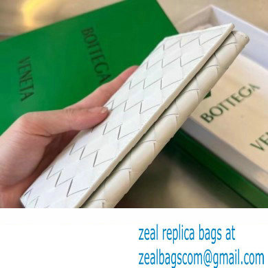 Bottega Veneta Intrecciato leather Long Wallet 676593 White/Green - Click Image to Close