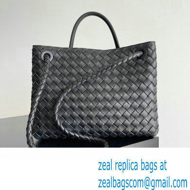 Bottega Veneta Intrecciato leather Medium Andiamo top handle Bag Black