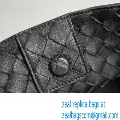 Bottega Veneta Intrecciato leather Medium Andiamo top handle Bag Black