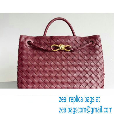 Bottega Veneta Intrecciato leather Medium Andiamo top handle Bag Burgundy