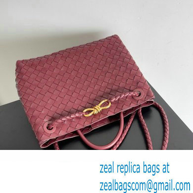 Bottega Veneta Intrecciato leather Medium Andiamo top handle Bag Burgundy - Click Image to Close