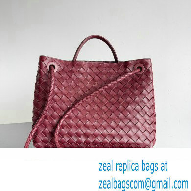 Bottega Veneta Intrecciato leather Medium Andiamo top handle Bag Burgundy