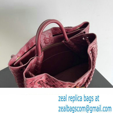 Bottega Veneta Intrecciato leather Medium Andiamo top handle Bag Burgundy - Click Image to Close