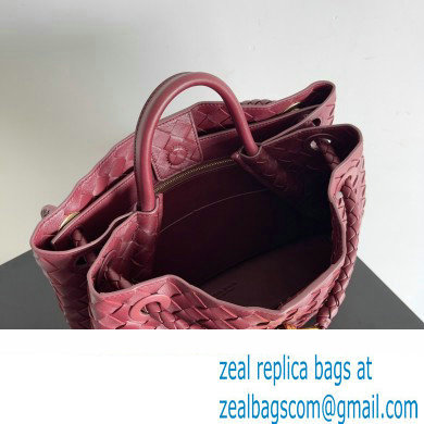 Bottega Veneta Intrecciato leather Medium Andiamo top handle Bag Burgundy