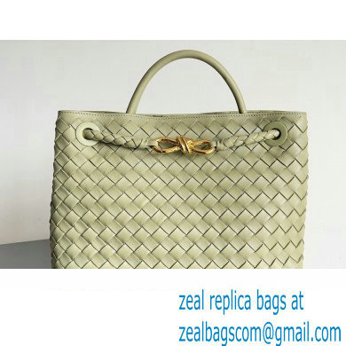 Bottega Veneta Intrecciato leather Medium Andiamo top handle Bag Light Green - Click Image to Close