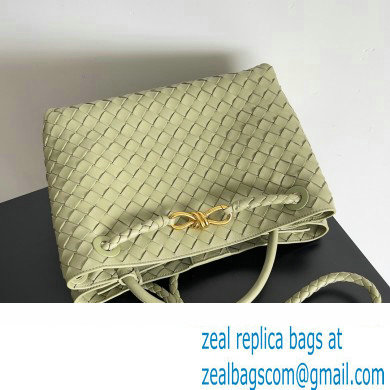 Bottega Veneta Intrecciato leather Medium Andiamo top handle Bag Light Green