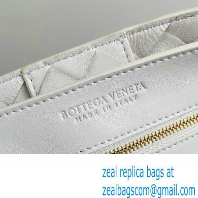 Bottega Veneta Intrecciato leather Medium Andiamo top handle Bag White