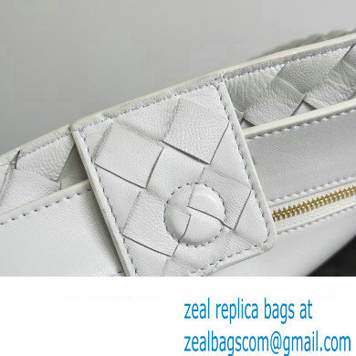 Bottega Veneta Intrecciato leather Medium Andiamo top handle Bag White - Click Image to Close