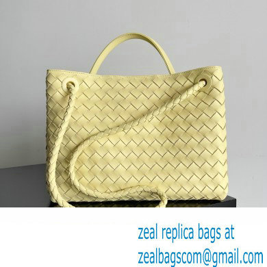 Bottega Veneta Intrecciato leather Medium Andiamo top handle Bag Yellow - Click Image to Close