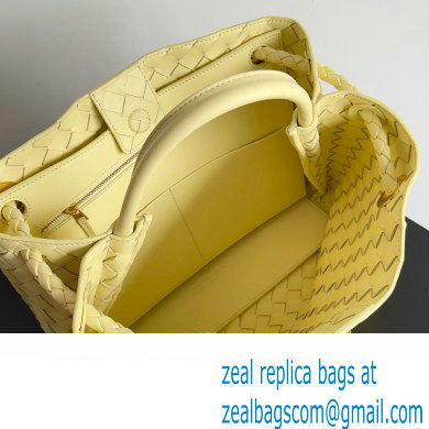 Bottega Veneta Intrecciato leather Medium Andiamo top handle Bag Yellow - Click Image to Close