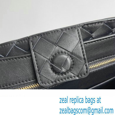 Bottega Veneta Intrecciato leather Small Andiamo top handle Bag Black