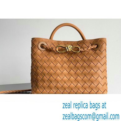 Bottega Veneta Intrecciato leather Small Andiamo top handle Bag Brown - Click Image to Close