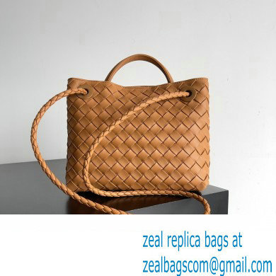 Bottega Veneta Intrecciato leather Small Andiamo top handle Bag Brown