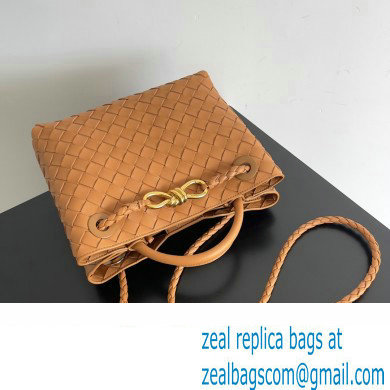 Bottega Veneta Intrecciato leather Small Andiamo top handle Bag Brown