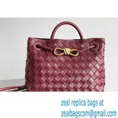 Bottega Veneta Intrecciato leather Small Andiamo top handle Bag Burgundy