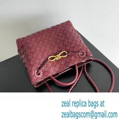 Bottega Veneta Intrecciato leather Small Andiamo top handle Bag Burgundy