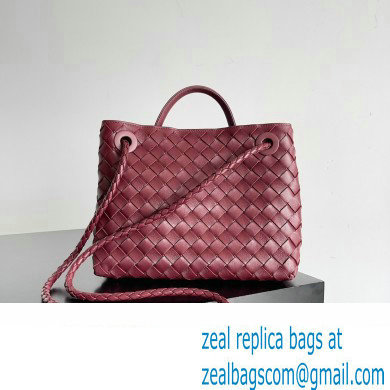 Bottega Veneta Intrecciato leather Small Andiamo top handle Bag Burgundy