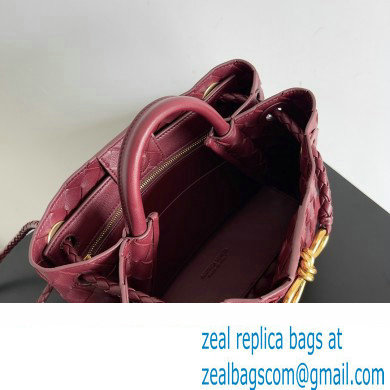 Bottega Veneta Intrecciato leather Small Andiamo top handle Bag Burgundy