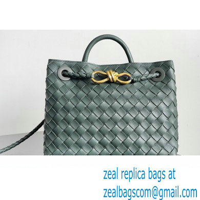 Bottega Veneta Intrecciato leather Small Andiamo top handle Bag Green - Click Image to Close