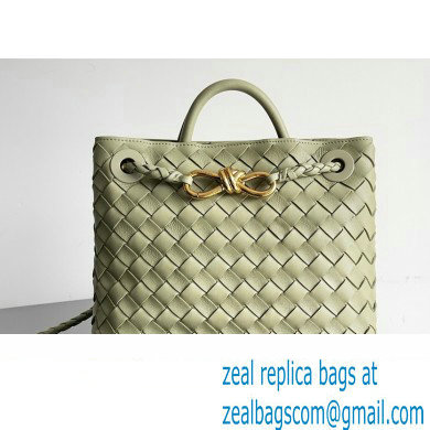 Bottega Veneta Intrecciato leather Small Andiamo top handle Bag Light Green