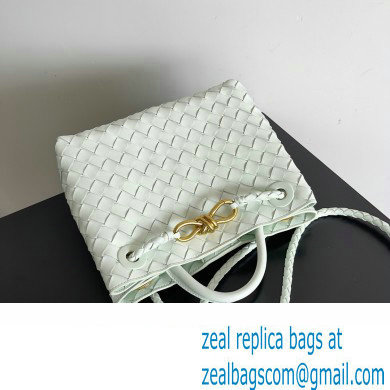 Bottega Veneta Intrecciato leather Small Andiamo top handle Bag Pale Green - Click Image to Close
