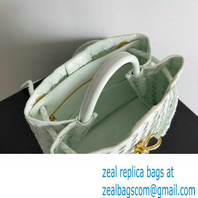Bottega Veneta Intrecciato leather Small Andiamo top handle Bag Pale Green - Click Image to Close