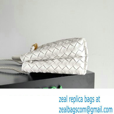 Bottega Veneta Intrecciato leather Small Andiamo top handle Bag White