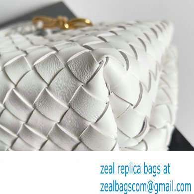 Bottega Veneta Intrecciato leather Small Andiamo top handle Bag White - Click Image to Close