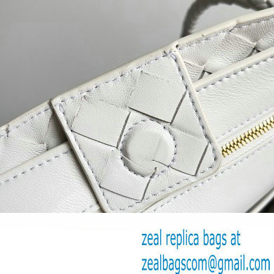 Bottega Veneta Intrecciato leather Small Andiamo top handle Bag White