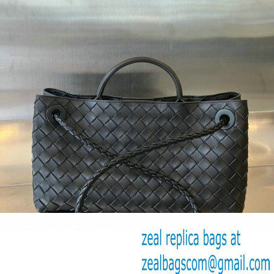 Bottega Veneta Intrecciato leather Small East/West Andiamo top handle Bag Black