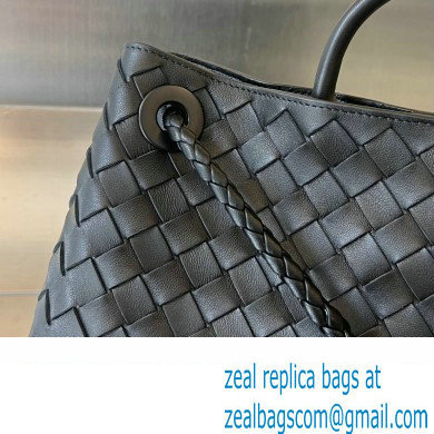 Bottega Veneta Intrecciato leather Small East/West Andiamo top handle Bag Black