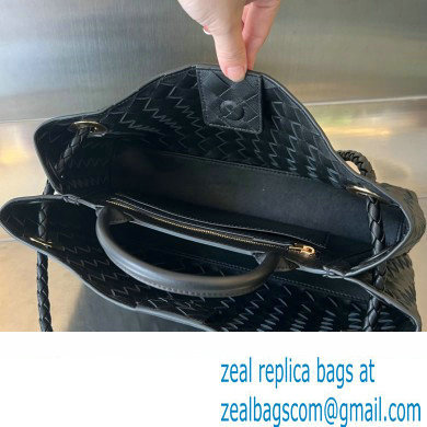 Bottega Veneta Intrecciato leather Small East/West Andiamo top handle Bag Black