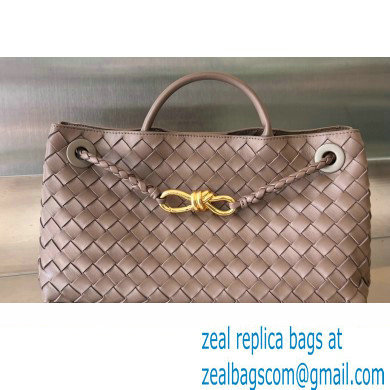 Bottega Veneta Intrecciato leather Small East/West Andiamo top handle Bag Coffee